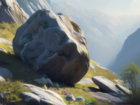 在一片静谧的山谷中，隐藏着一块被岁月遗忘的石头，它静静地躺在那里，仿佛在诉说着一个古老的故事。这就是影石，一块看似普通却又蕴含着无尽奥秘的石头